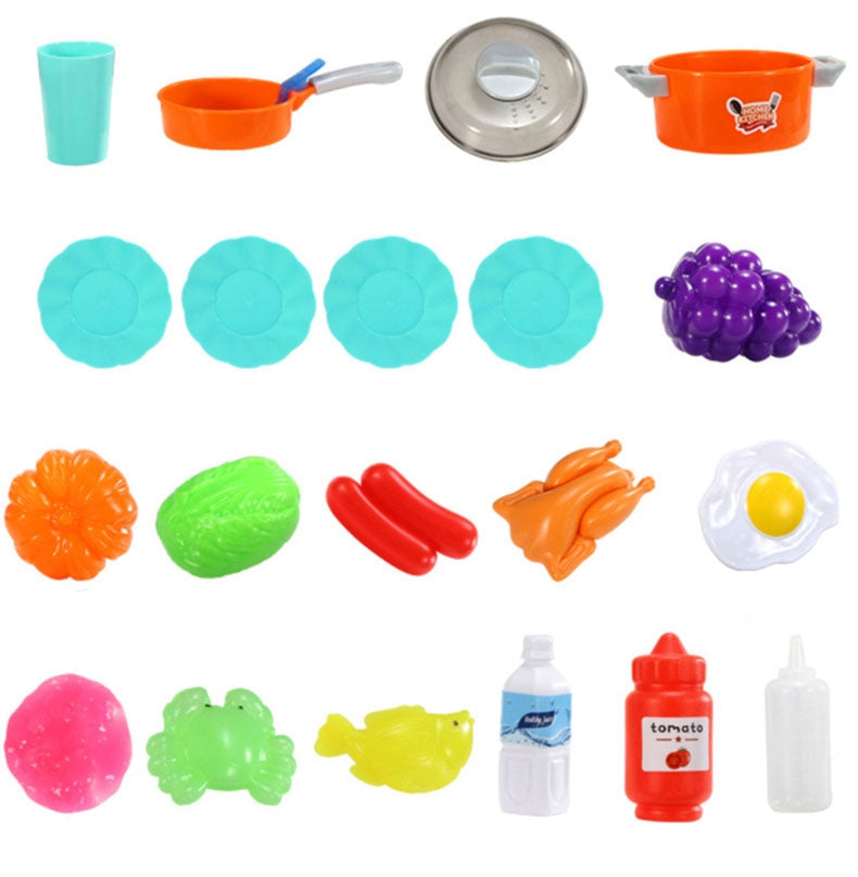Children's kitchen sounds LED steam generator 42 accessories pink
