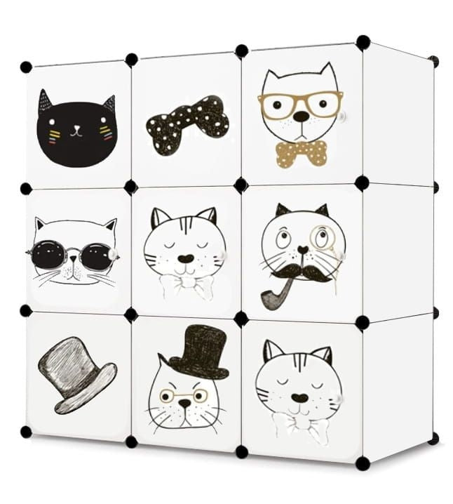 Children's modular cabinet, children's shelf, 9x - cats
