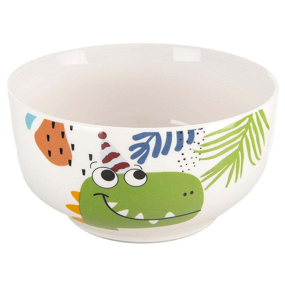 Children's mug with bowl, porcelain dinosaur, 2 pcs.