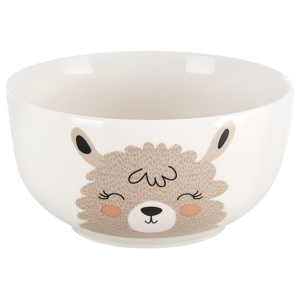 Children's mug with bowl, porcelain lama, 2 pcs.