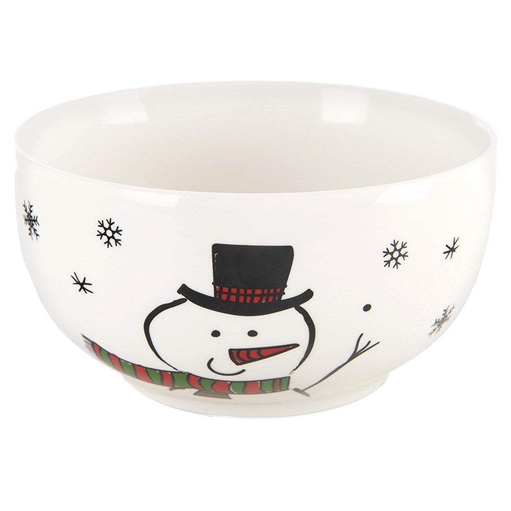 Children's mug with bowl, porcelain snowman, 2 pcs.
