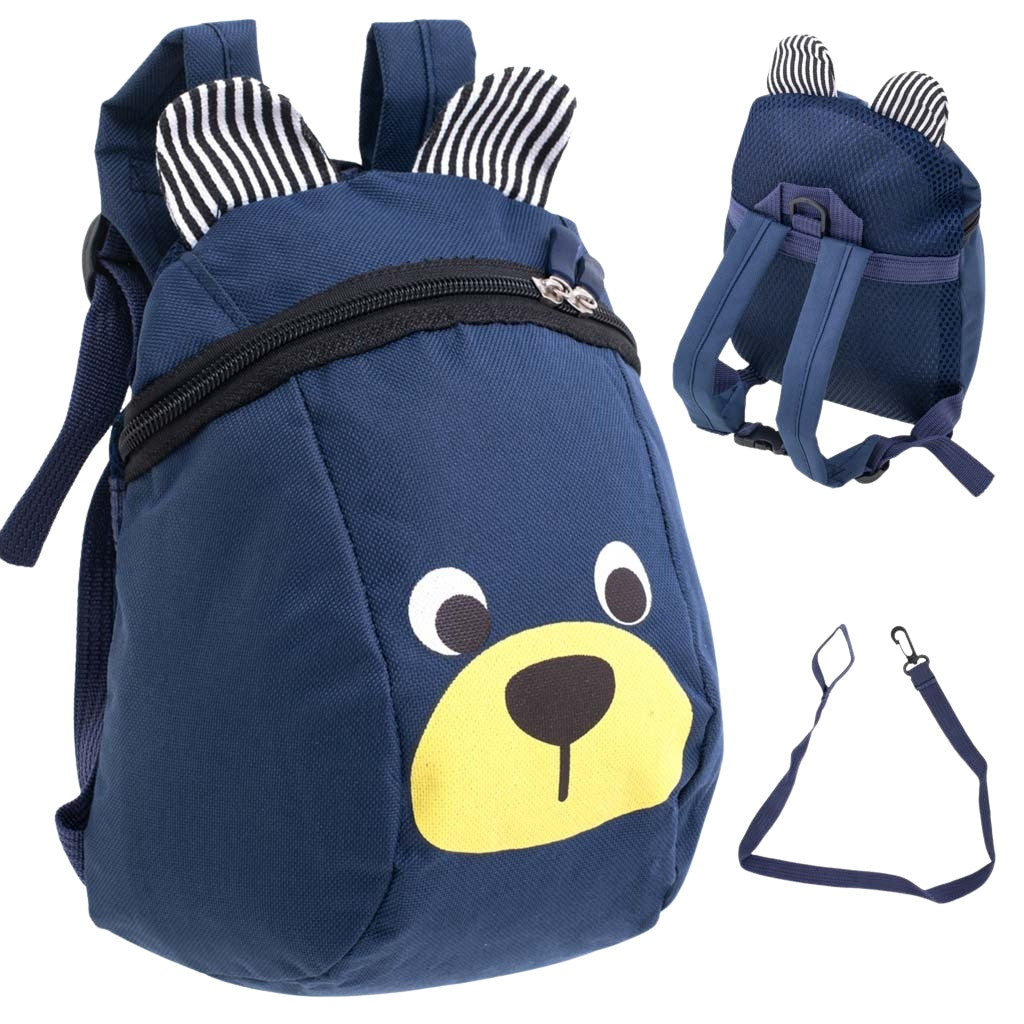 Children's nursery backpack teddy bear navy blue