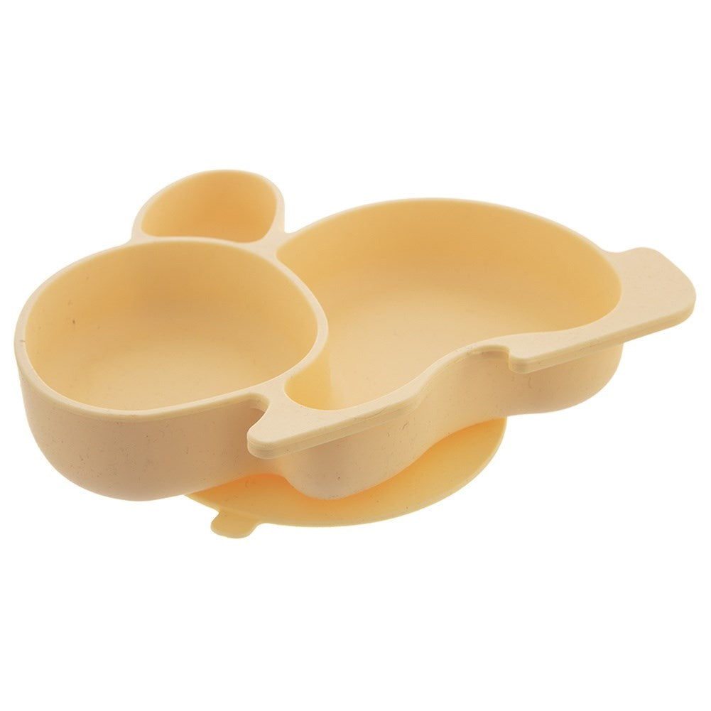 Children's plate silicone divided yellow bunny 23x18.5x3.5 cm