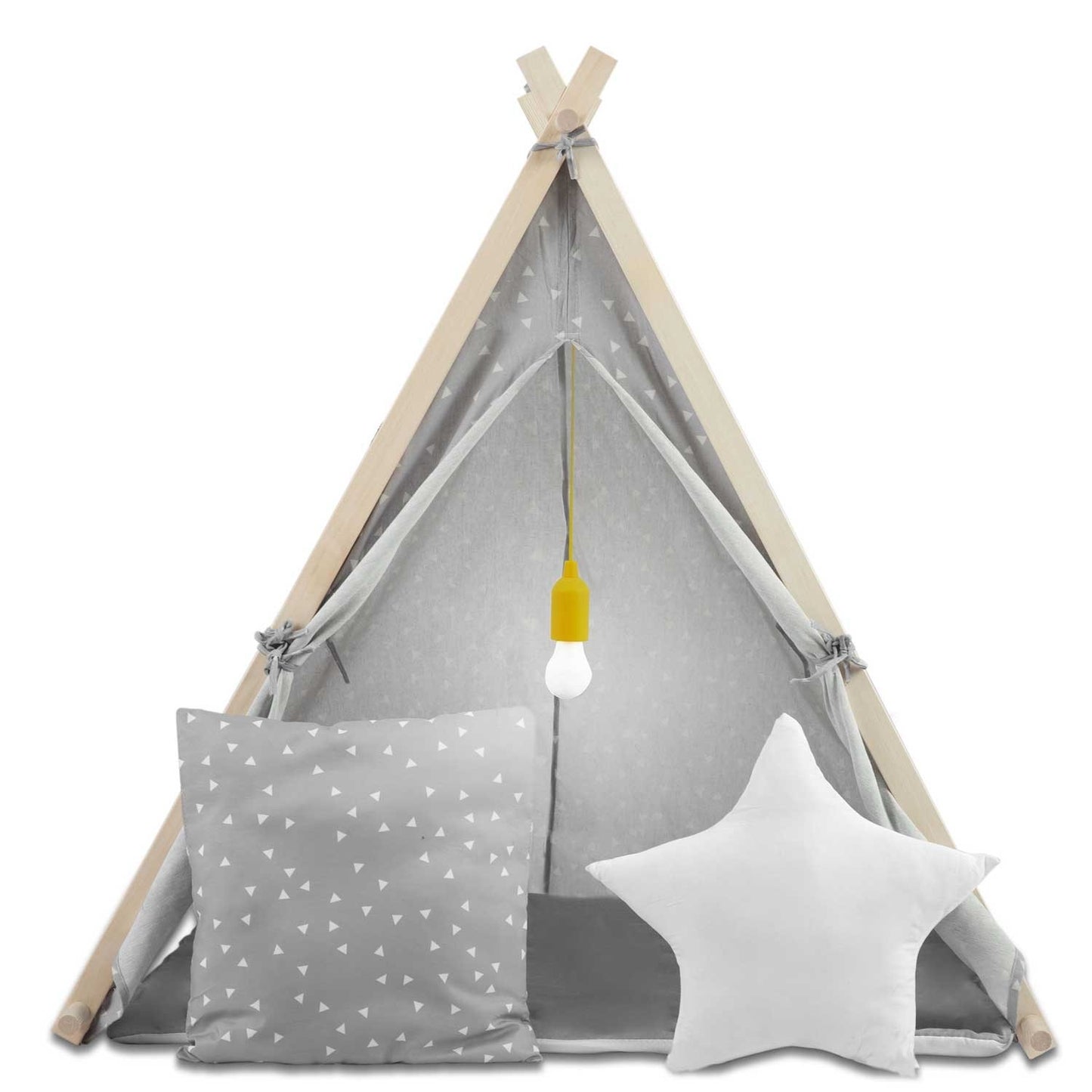 Children's play tent with lamp Nukido - gray