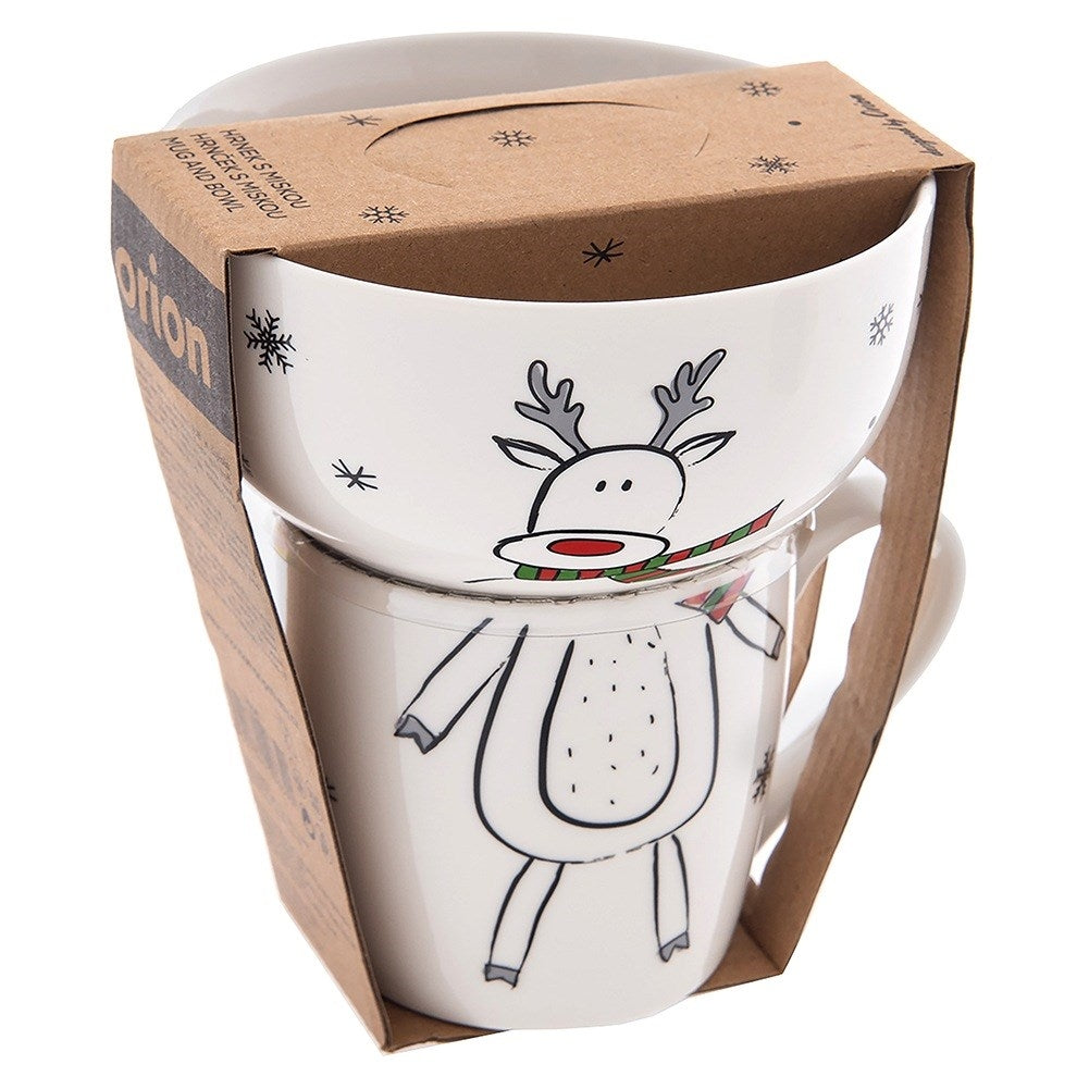 Children's porcelain mug with bowl, 2 pieces