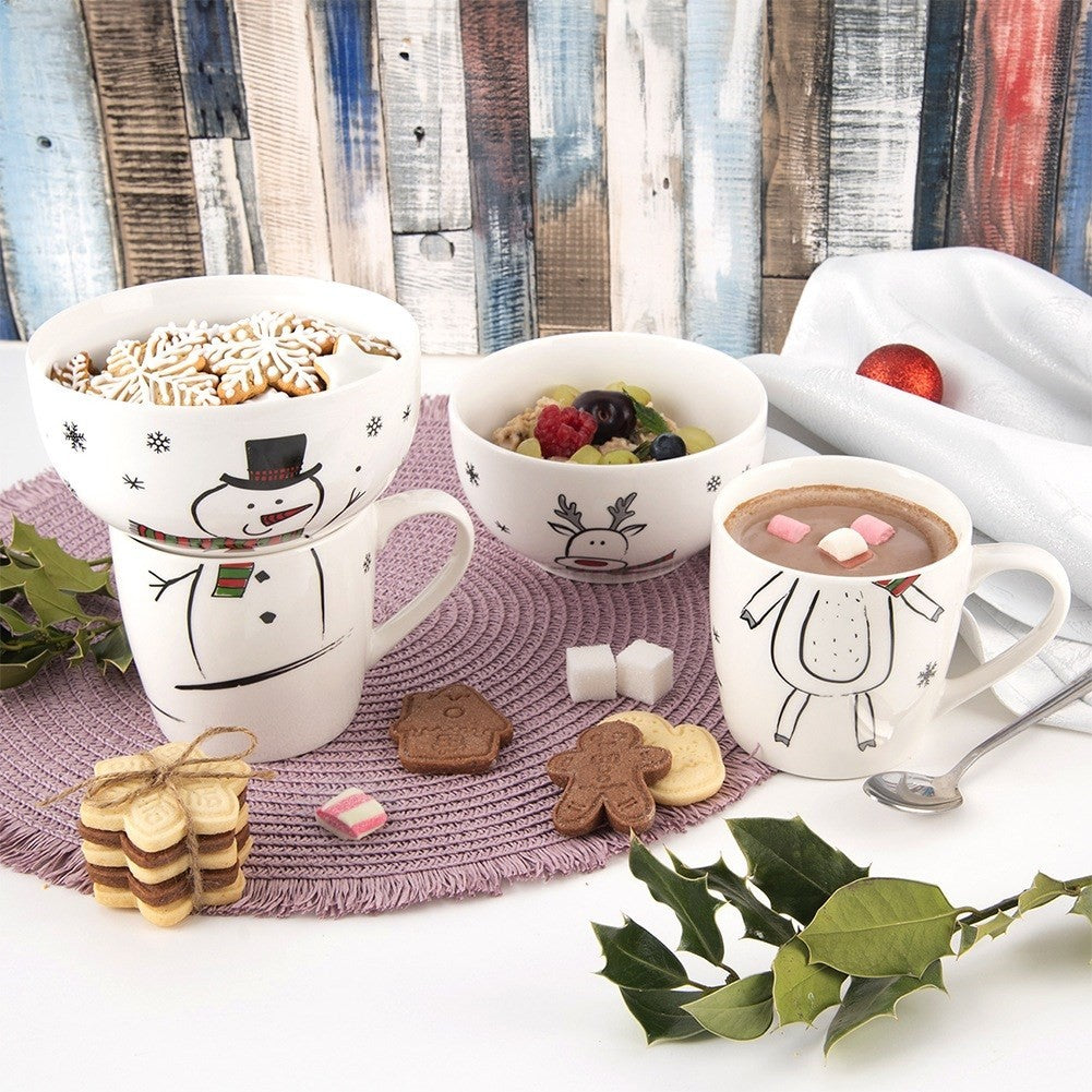 Children's porcelain mug with bowl, 2 pieces