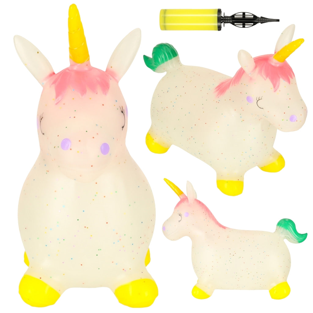 Children's rubber jumping unicorn