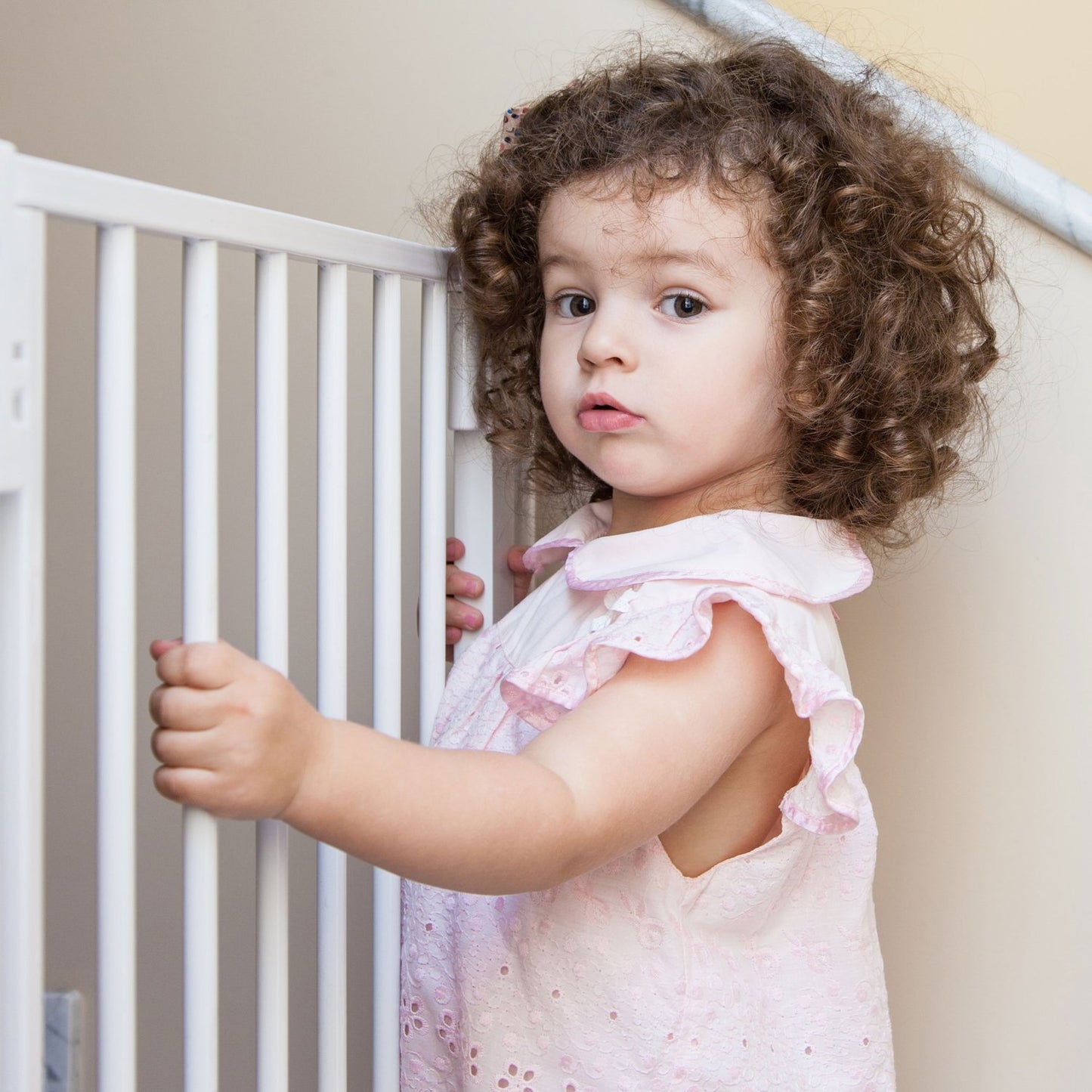 Children's safety barrier gate for stairs