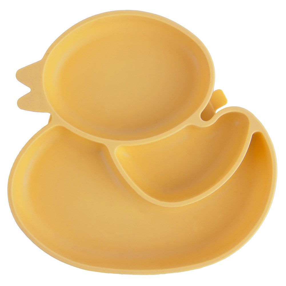 Children's silicone plate divided yellow duck 19.5x19 cm