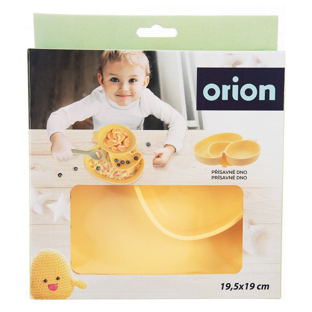 Children's silicone plate divided yellow duck 19.5x19 cm