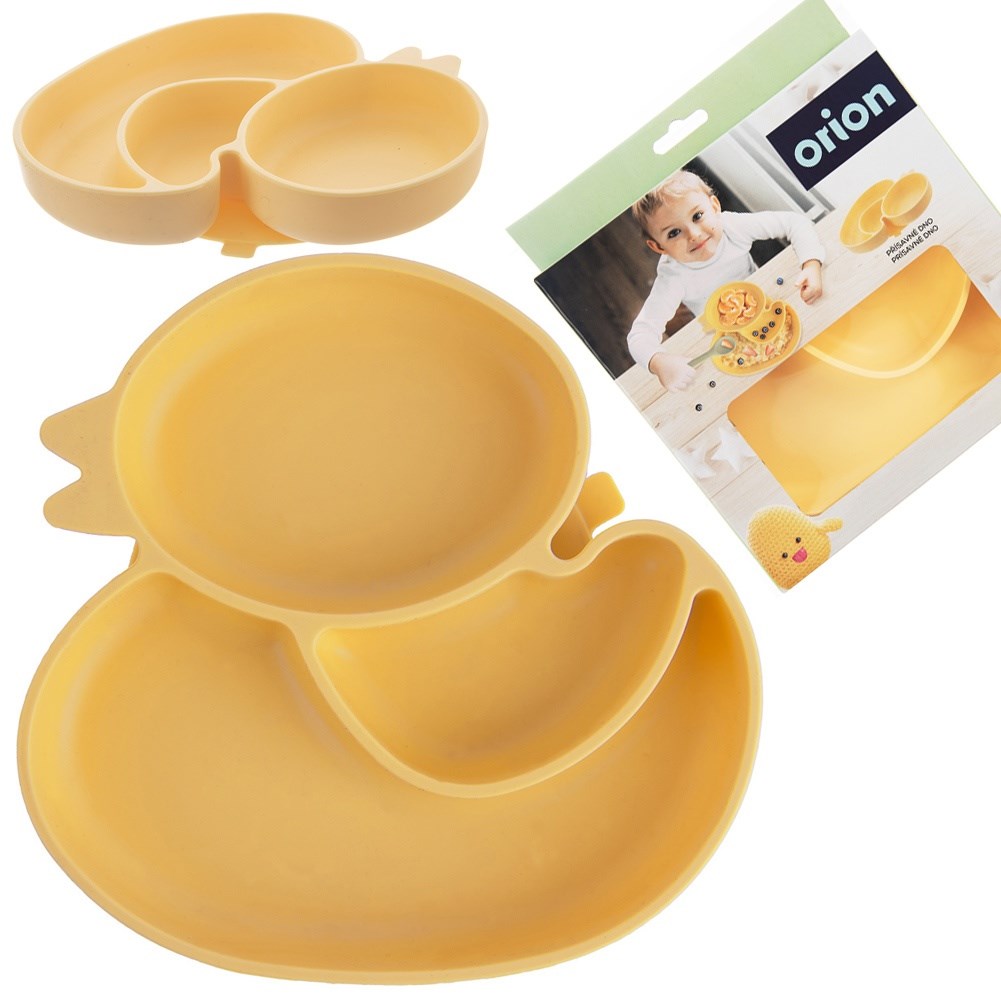 Children's silicone plate divided yellow duck 19.5x19 cm
