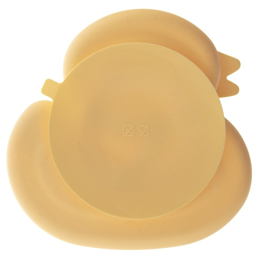 Children's silicone plate divided yellow duck 19.5x19 cm
