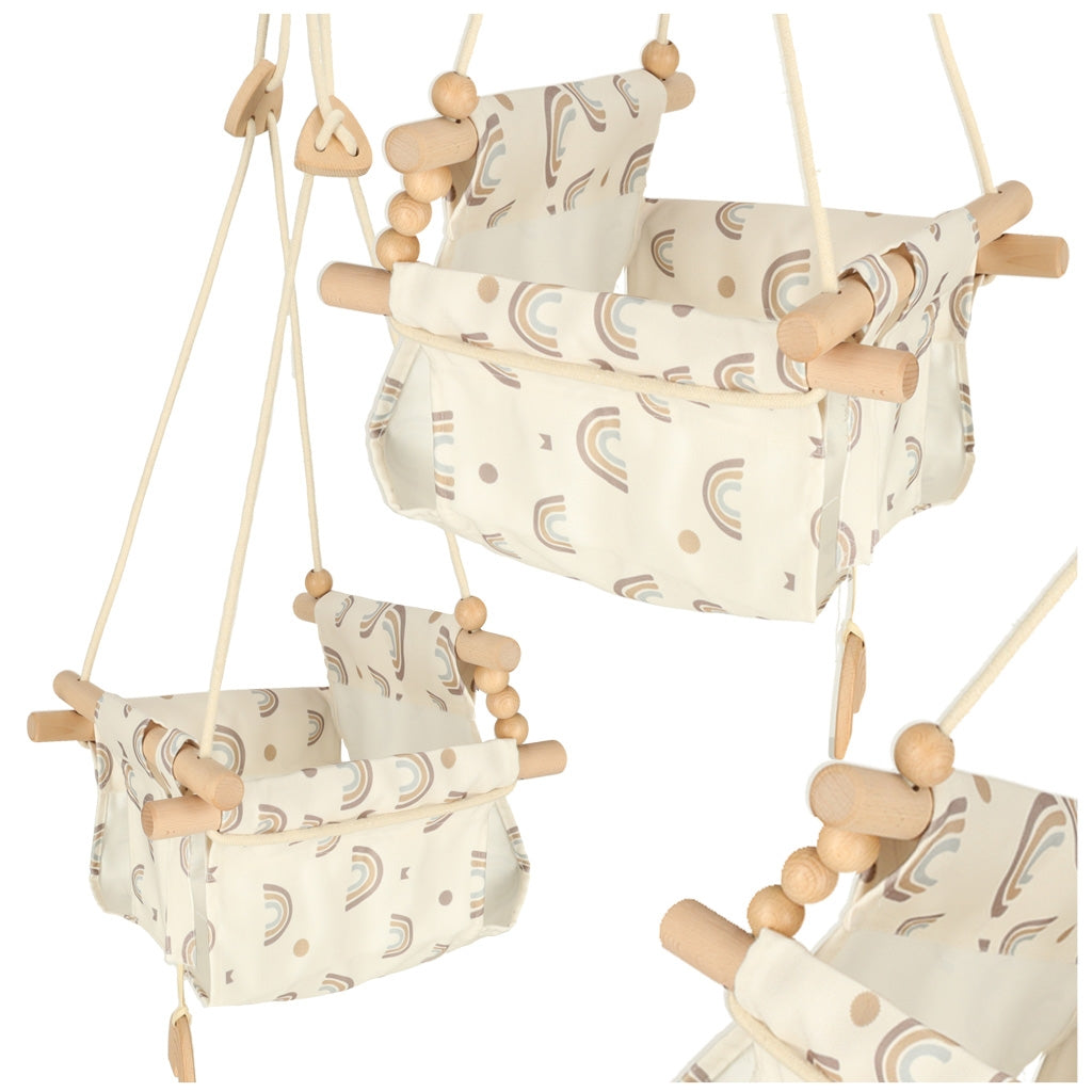 Children's swing fabric wooden hanging rainbow