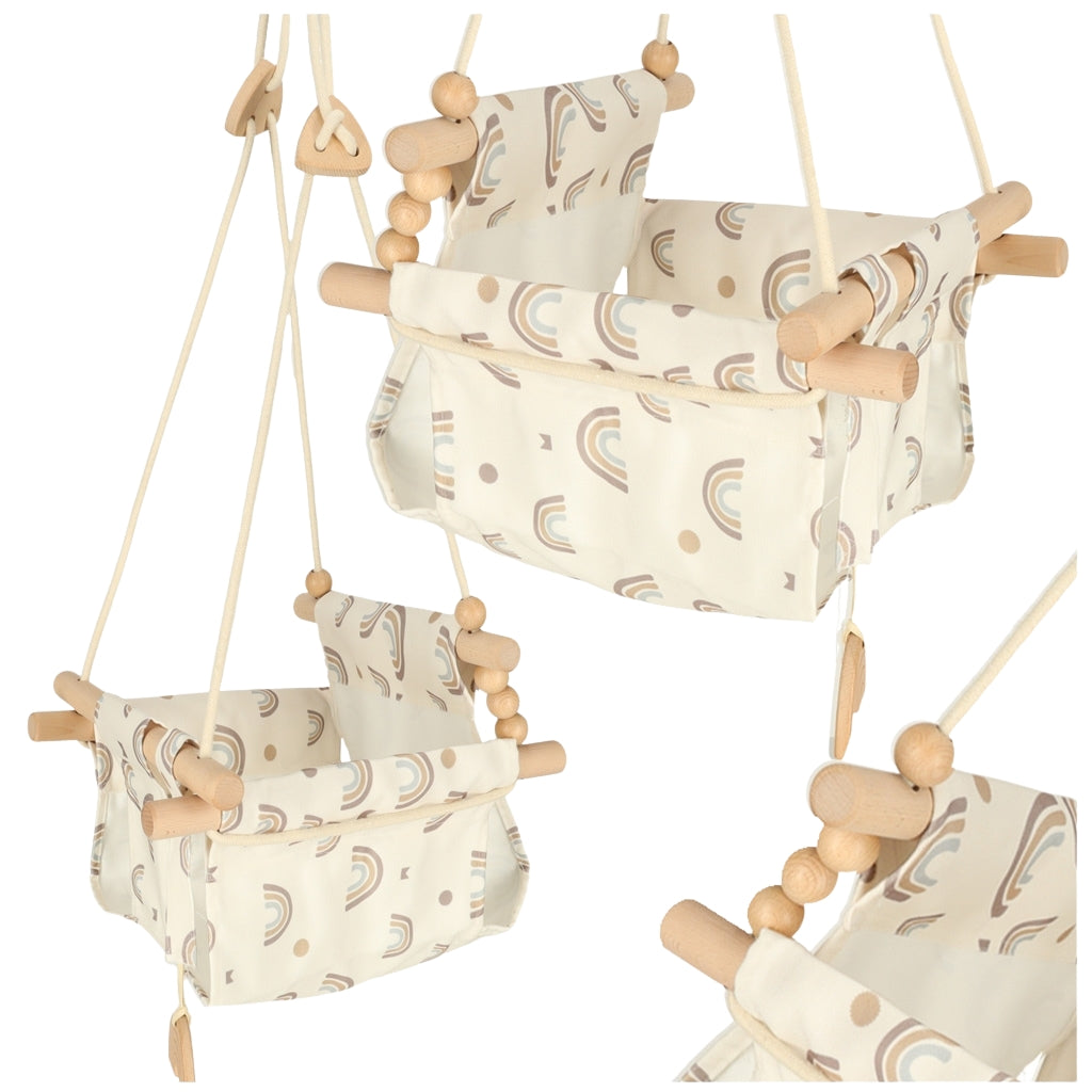 Children's swing fabric wooden hanging rainbow
