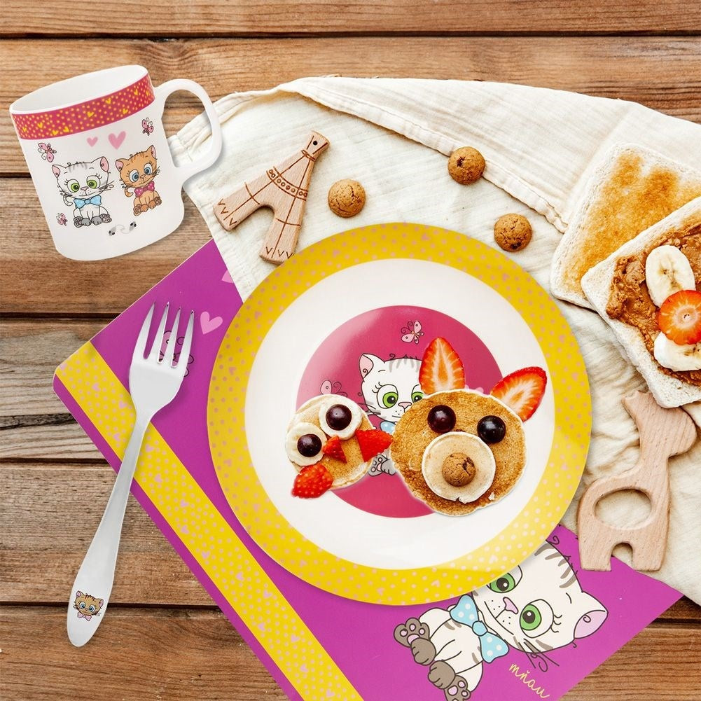 Children's table tablet: Cat motif for protection against dirt and damage