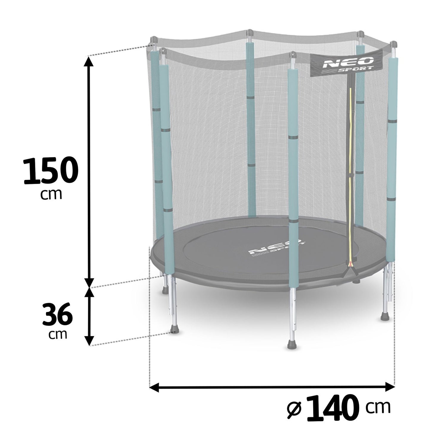 Children's trampoline for garden 140 cm (4.5 ft) from Neo-Sport