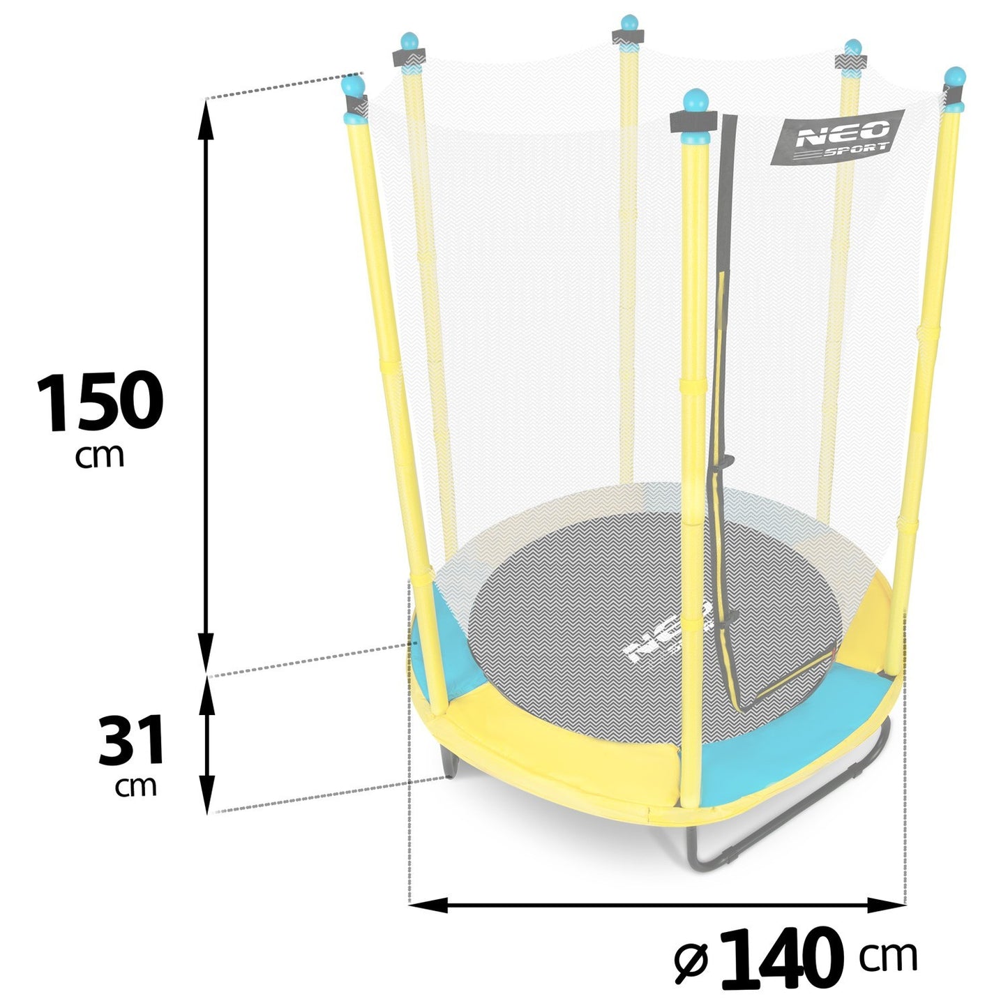 Children's trampoline for the garden 140 cm (4.5 ft) Neo-Sport