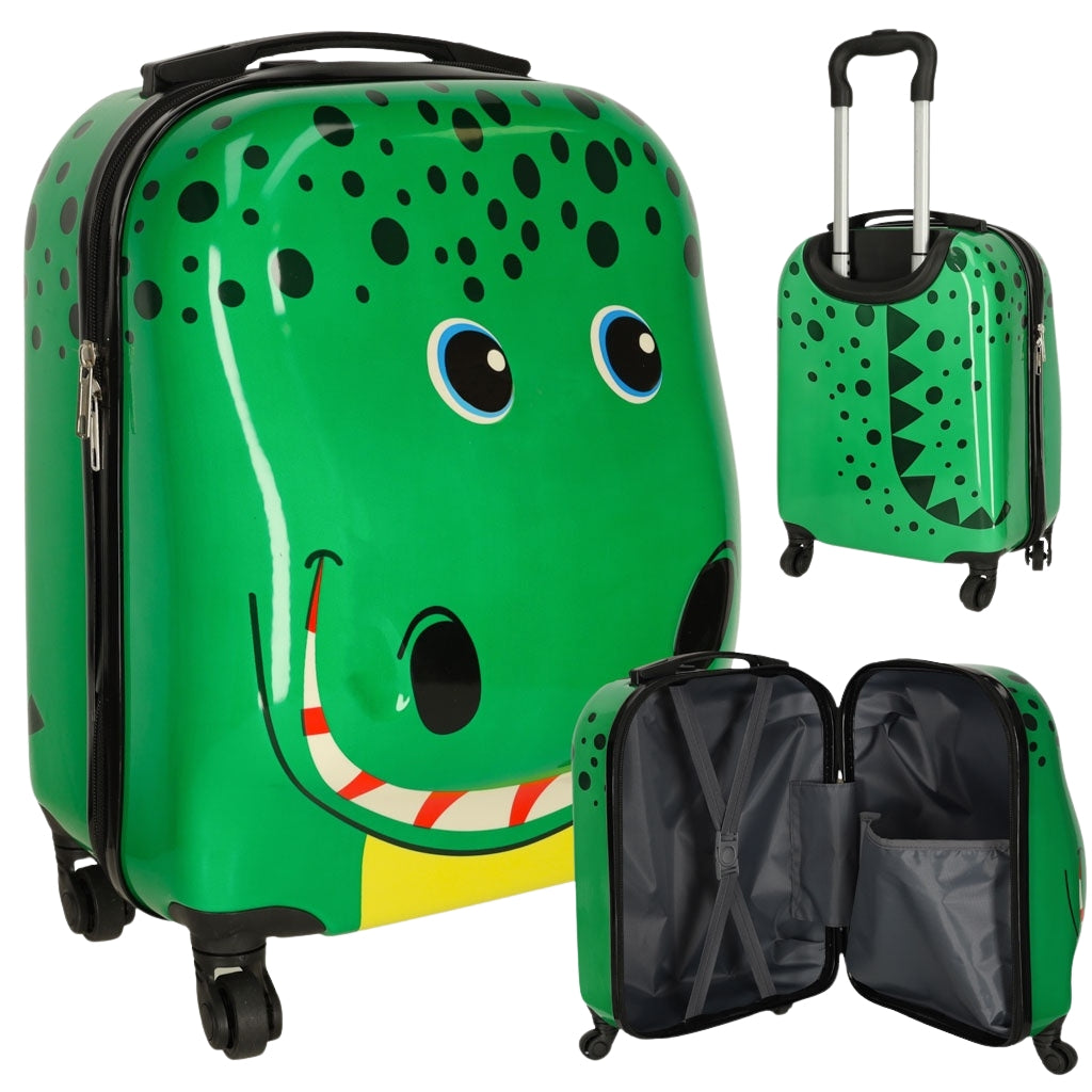 Children's travel case on wheels crocodile