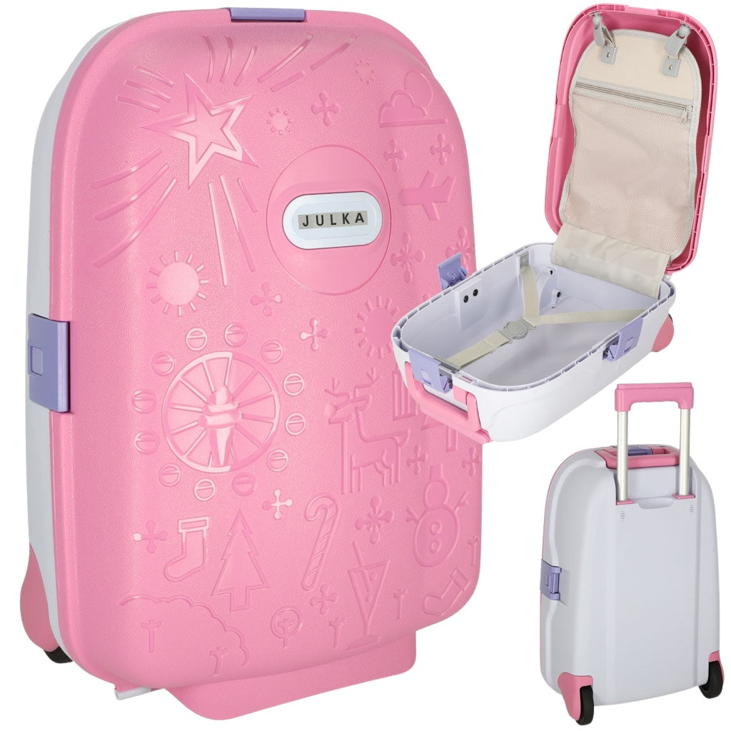 Children's travel case on wheels hand luggage pink