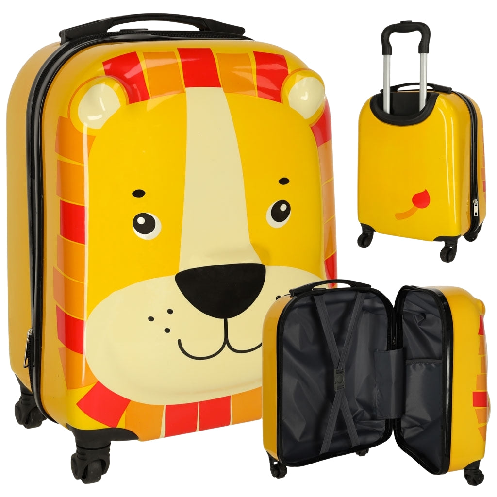 Children's travel case on wheels lion