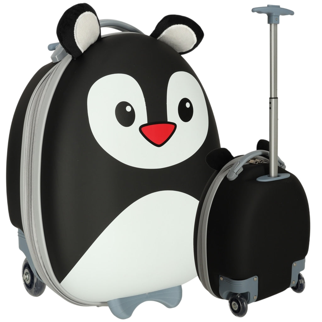 Children's travel case on wheels penguin