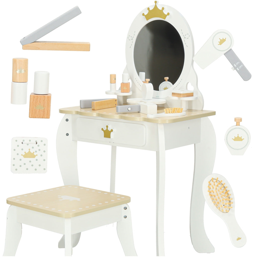 Children's wooden toilette with accessories white