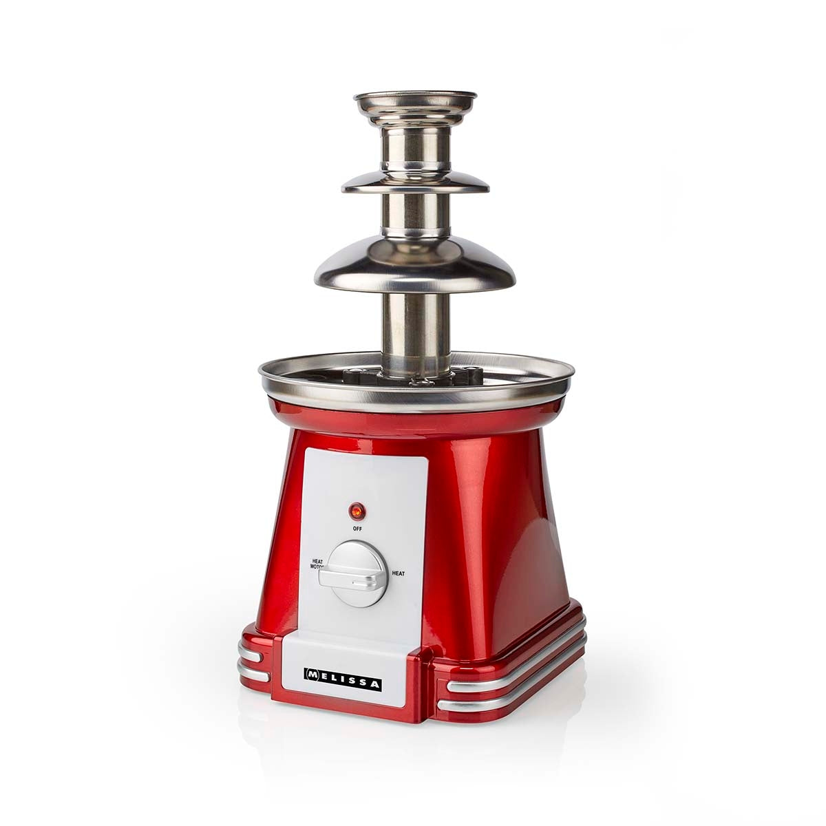 Chocolate Fountain, 3 Tiers, 32cm, 90W, Red/White