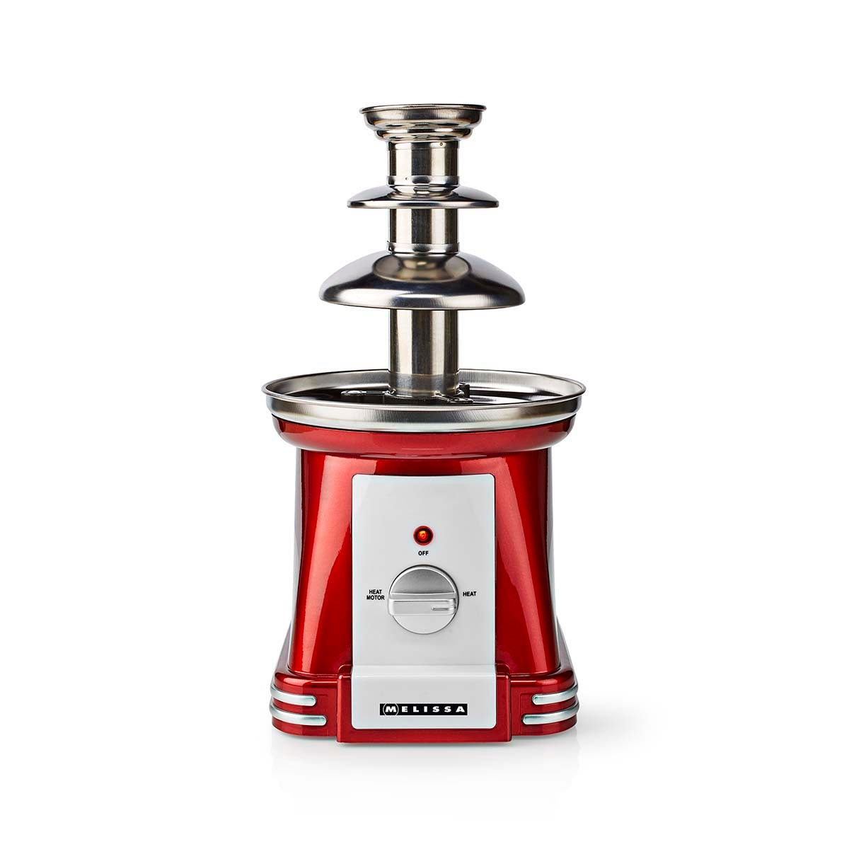 Chocolate Fountain, 3 Tiers, 32cm, 90W, Red/White