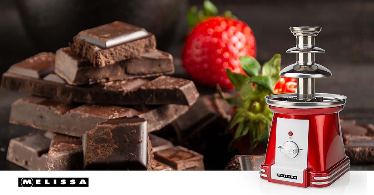 Chocolate Fountain, 3 Tiers, 32cm, 90W, Red/White