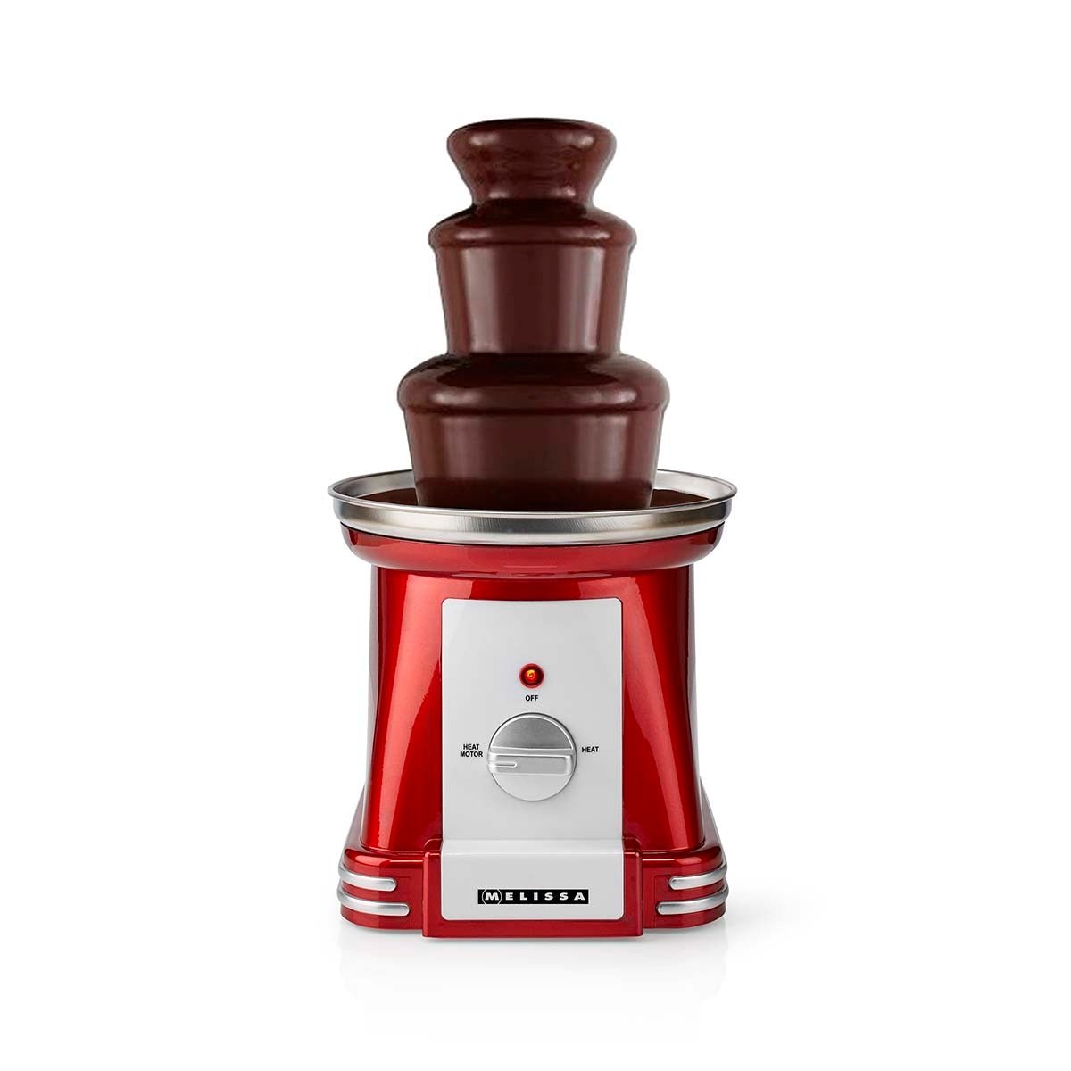 Chocolate Fountain, 3 Tiers, 32cm, 90W, Red/White