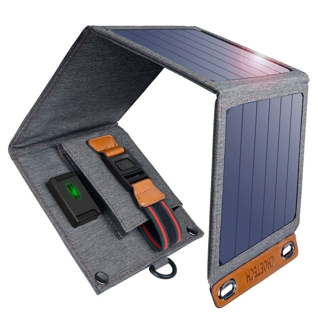 Choetech Travel solar panel phone charger 14W, USB-A, foldable - Gray