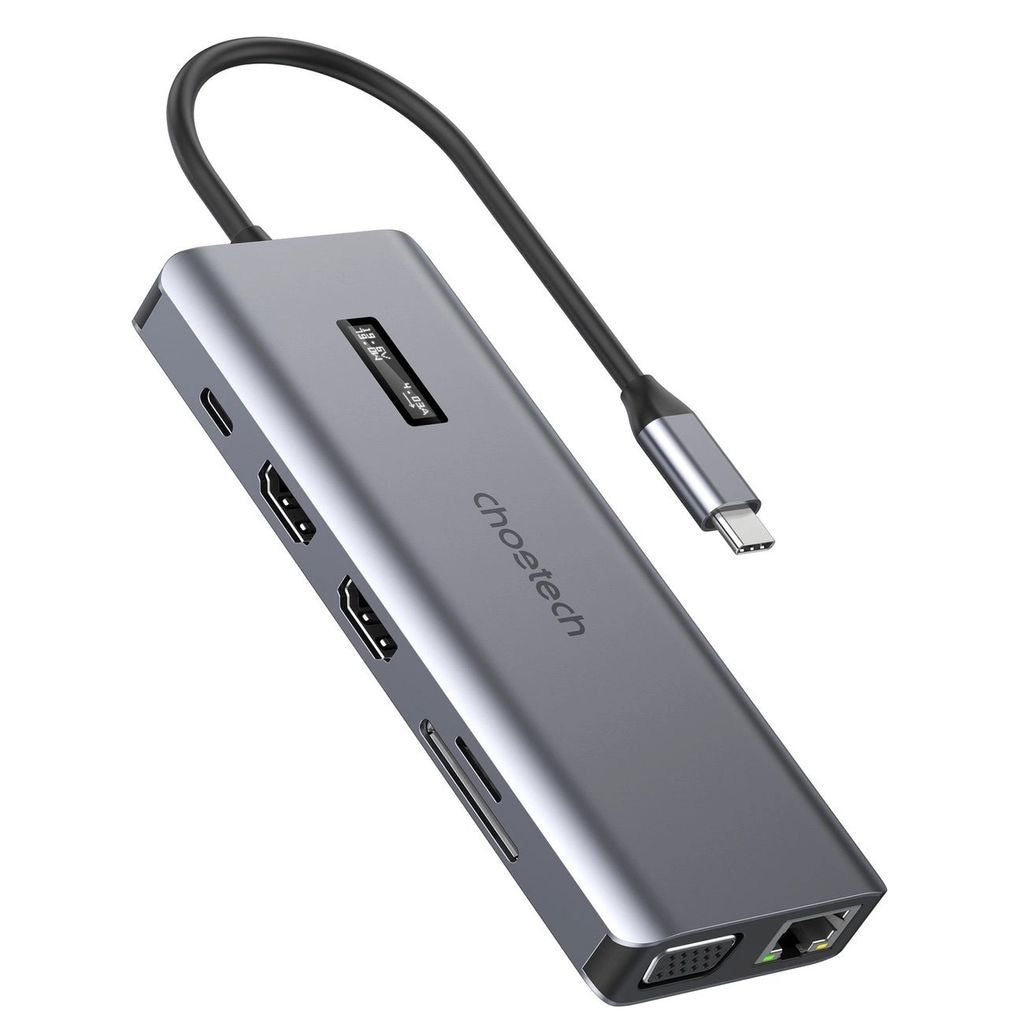 Choetech USB-C Hub with Display 12in1 USB-C to USB-C / USB-A / HDMI / VGA / AUX / SD / TF