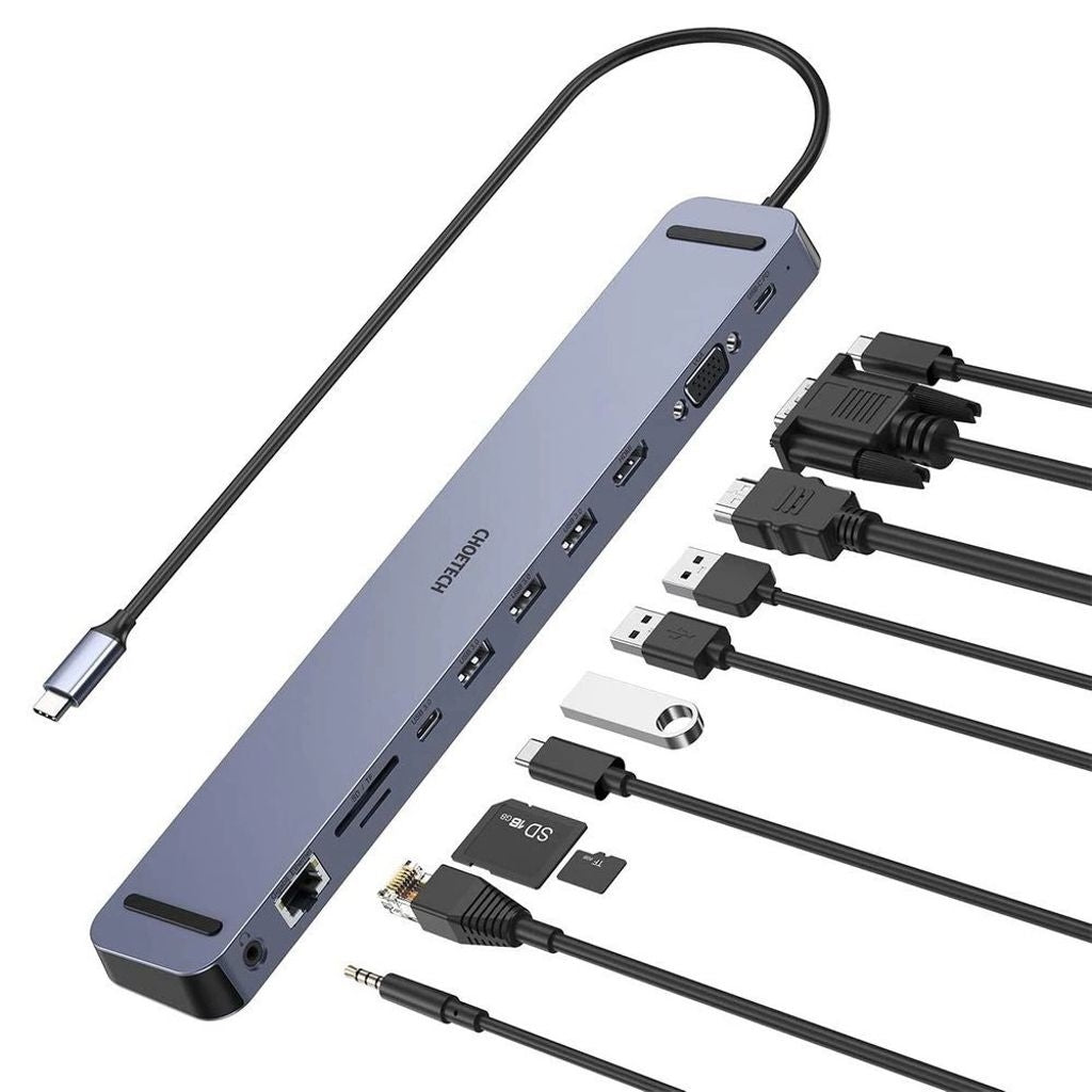 Choetech docking station USB-C adapter hub 11-in-1, 100W, PD