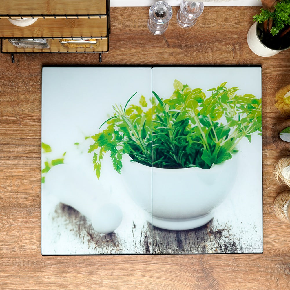 Chopping board and glass cooker cover 60x52 cm 2 pcs.