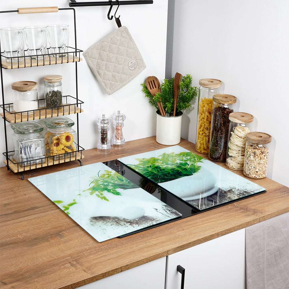 Chopping board and glass cooker cover 60x52 cm 2 pcs.