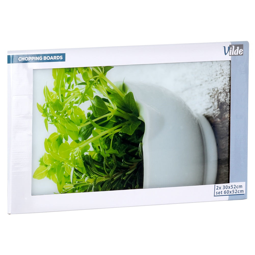 Chopping board and glass cooker cover 60x52 cm 2 pcs.