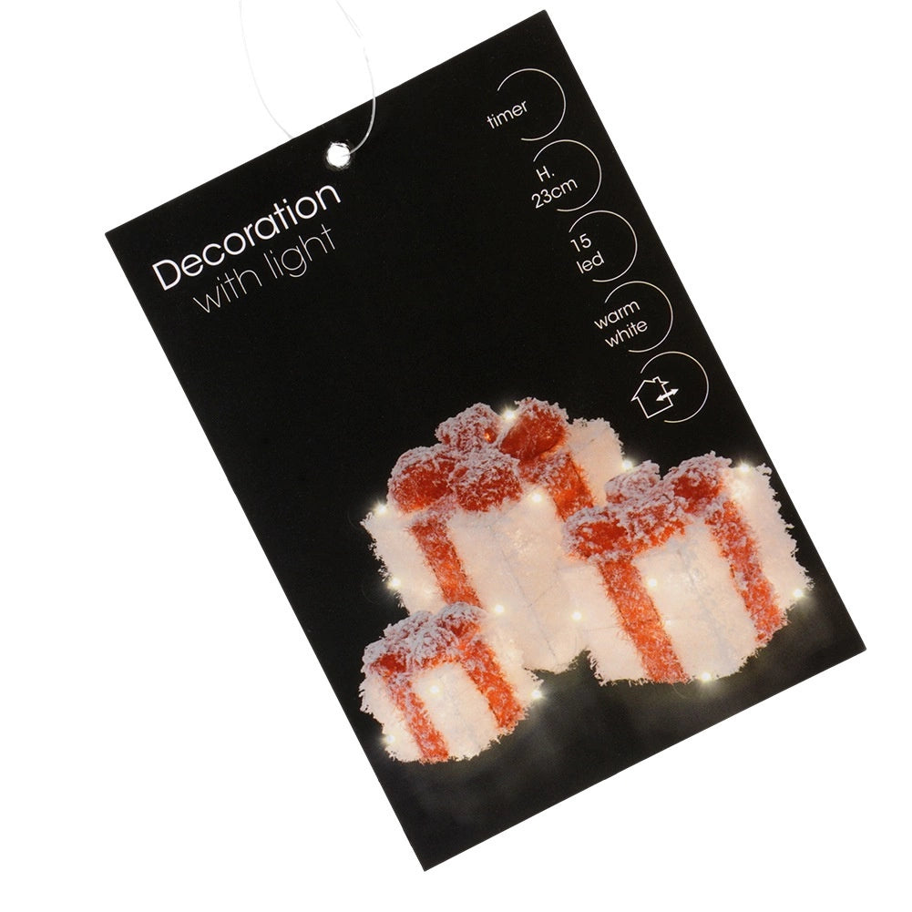 Christmas LED Gift Boxes, Set of 3, Indoor/Outdoor