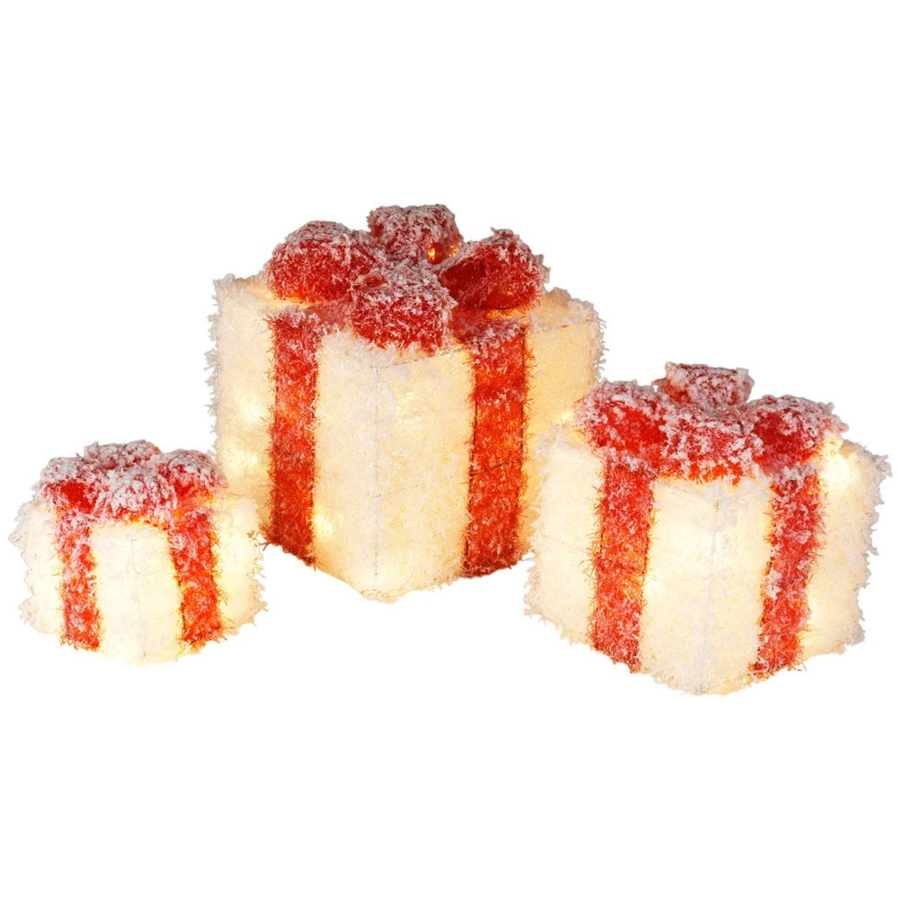 Christmas LED Gift Boxes, Set of 3, Indoor/Outdoor