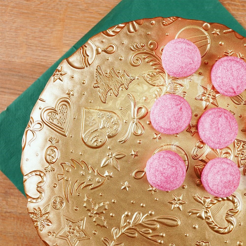 Christmas Motif Dish on Glass Foot, 28 cm - Perfect for Pastries