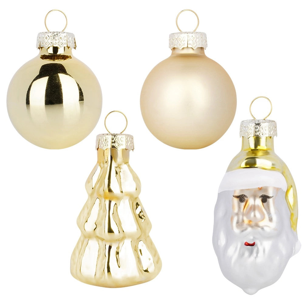 Christmas Tree Baubles, Gold, Shatterproof, 9-Piece Set