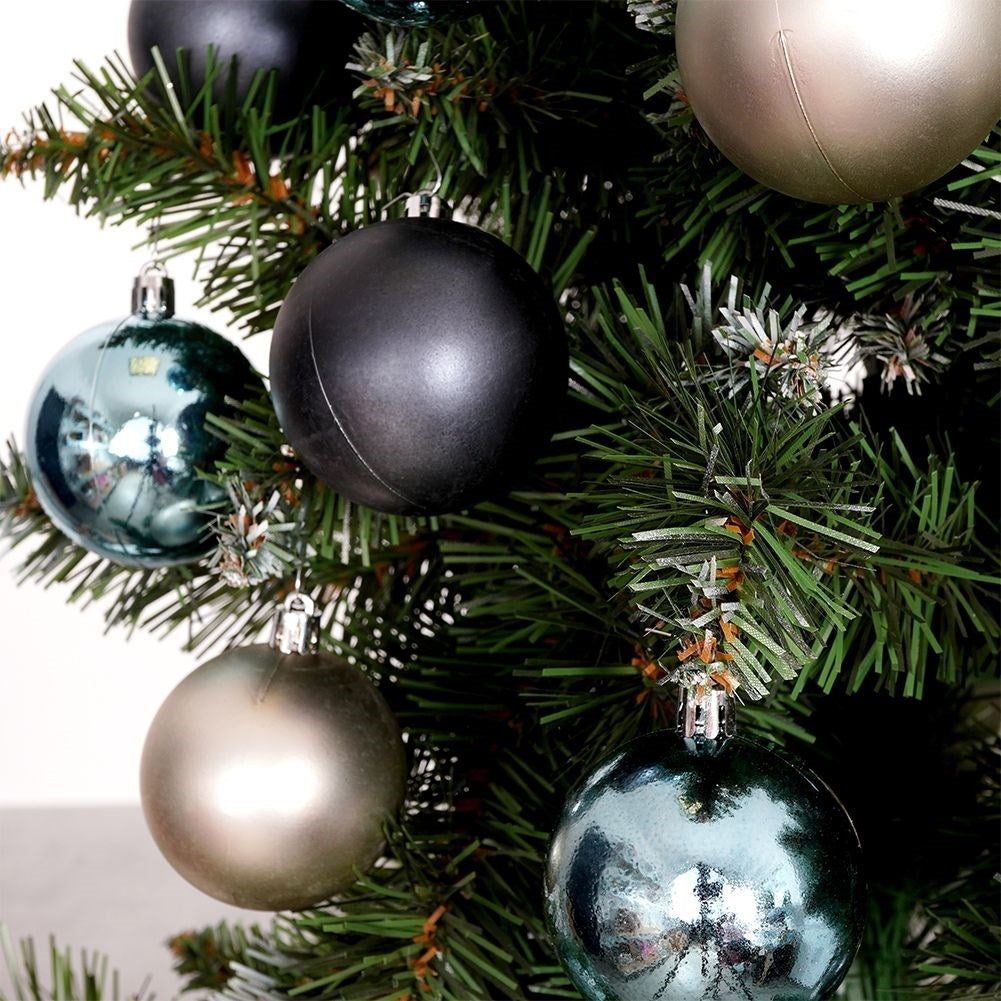 Christmas Tree Baubles Set - 12 Unbreakable Baubles in Blue and Silver