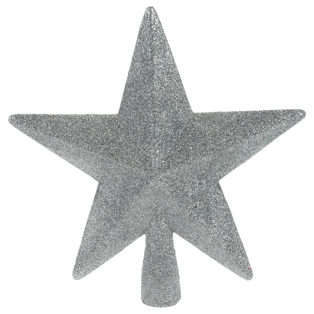 Christmas Tree Star in Silver with Glitter for a Magical Christmas