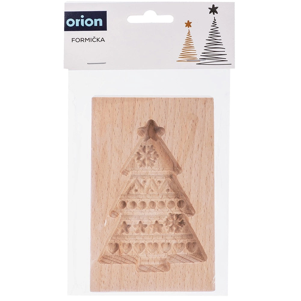Christmas Tree Wooden Cookie Mold, 13x8 cm