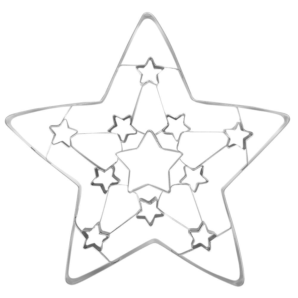 Christmas baking tin: Star in stainless steel, 19 cm