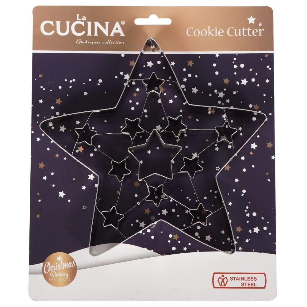 Christmas baking tin: Star in stainless steel, 19 cm