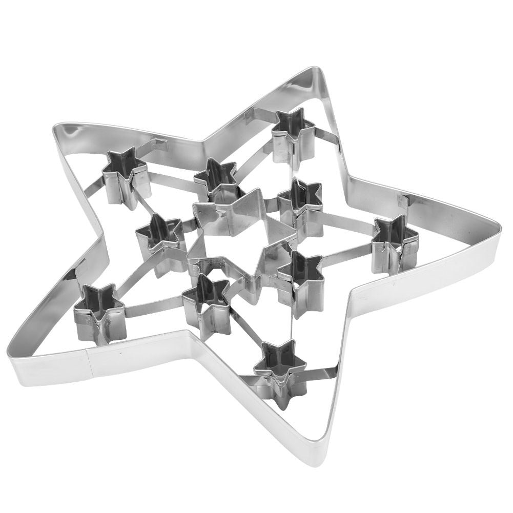Christmas baking tin: Star in stainless steel, 19 cm