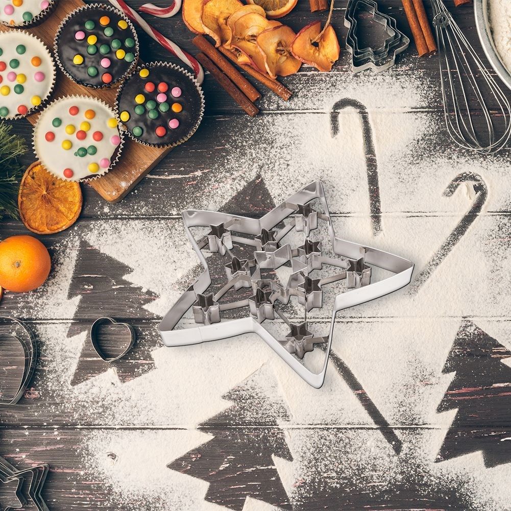 Christmas baking tin: Star in stainless steel, 19 cm