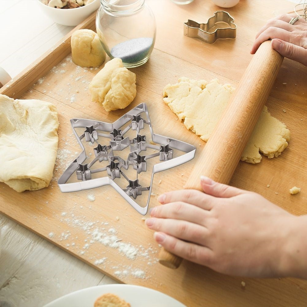Christmas baking tin: Star in stainless steel, 19 cm