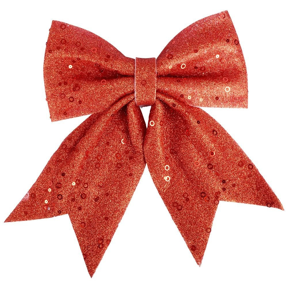 Christmas bow in red foam with glitter and sequins