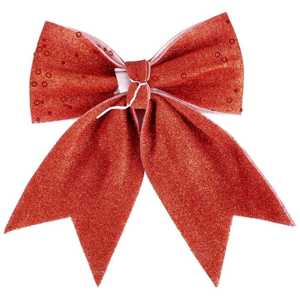Christmas bow in red foam with glitter and sequins
